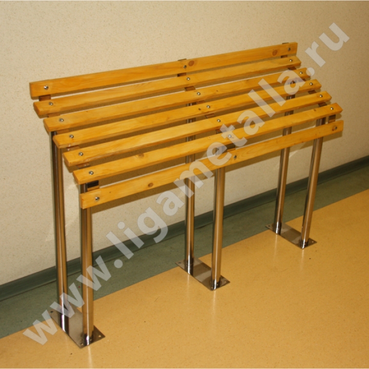 Опорная скамья для инвалидов стальной каркас, деревянные рейки