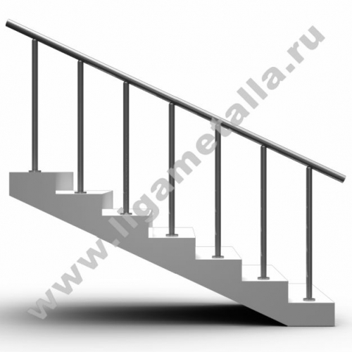 Лестничное ограждение без наполнения со стойками на каждой 1 ступени